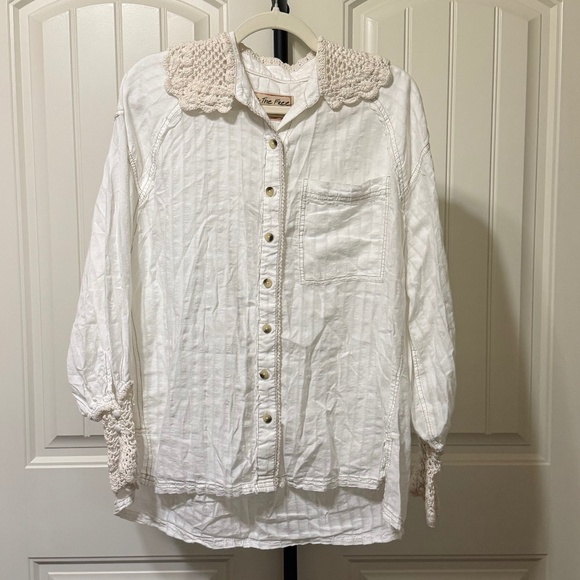 Free People | We The Free Rhiannon Crochet Shirt - Picture 5 of 8